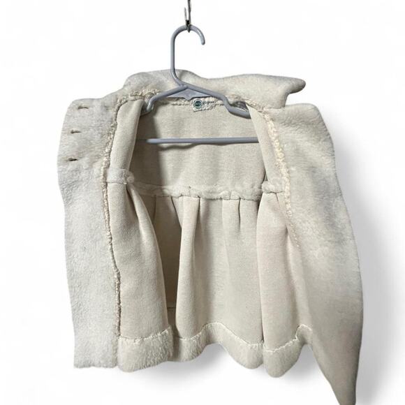 Antique 1940s ivory faux fur coat for toddler girl 18m - 2t - Picture 3 of 5
